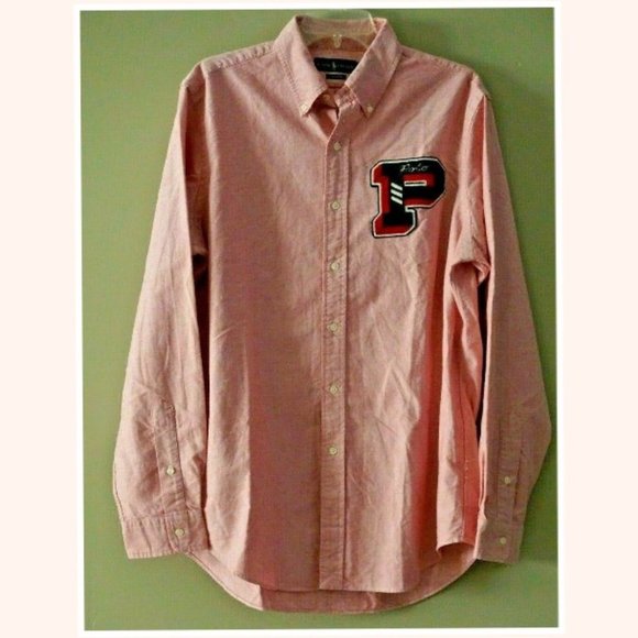 Polo Ralph Lauren Men's Varsity P Classic Fit Long Sleeve Oxford Shirt Size L - Picture 2 of 4